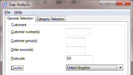 Gap Analysis by Postcode and by Country