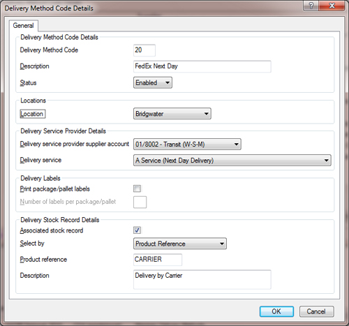 Stock Control Monitor Filter Options